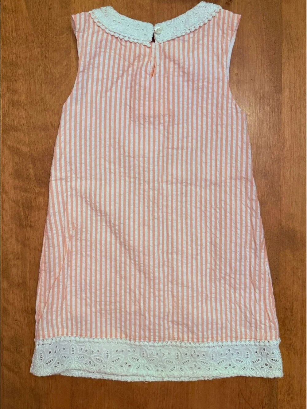 Vineyard Vines Sz 2T Pink & White Stripe Seersucker Sleeveless Shift Dress Girls